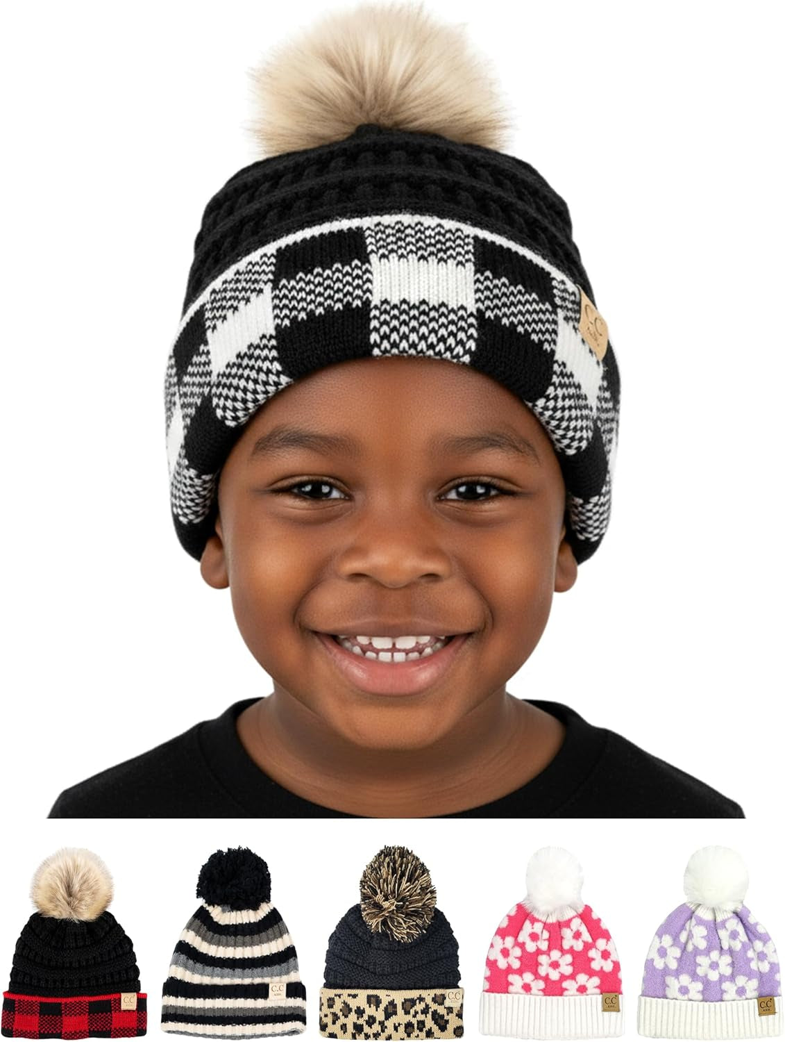 Toddler Pom Beanie – Kids Winter Hat for Ages 1–4, Baby Boy & Girl Knit Beanies, Warm Cozy Knit Snow Hats