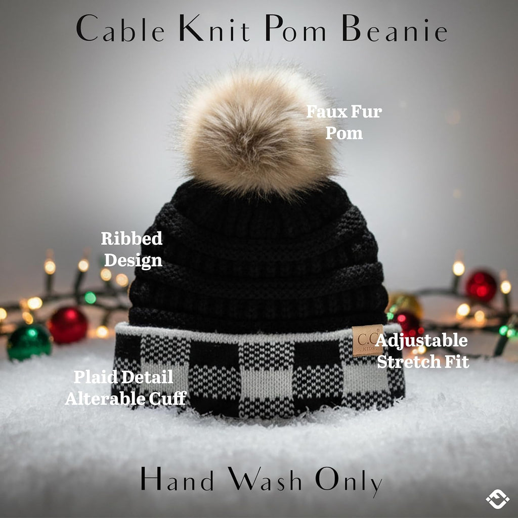 Toddler Pom Beanie – Kids Winter Hat for Ages 1–4, Baby Boy & Girl Knit Beanies, Warm Cozy Knit Snow Hats